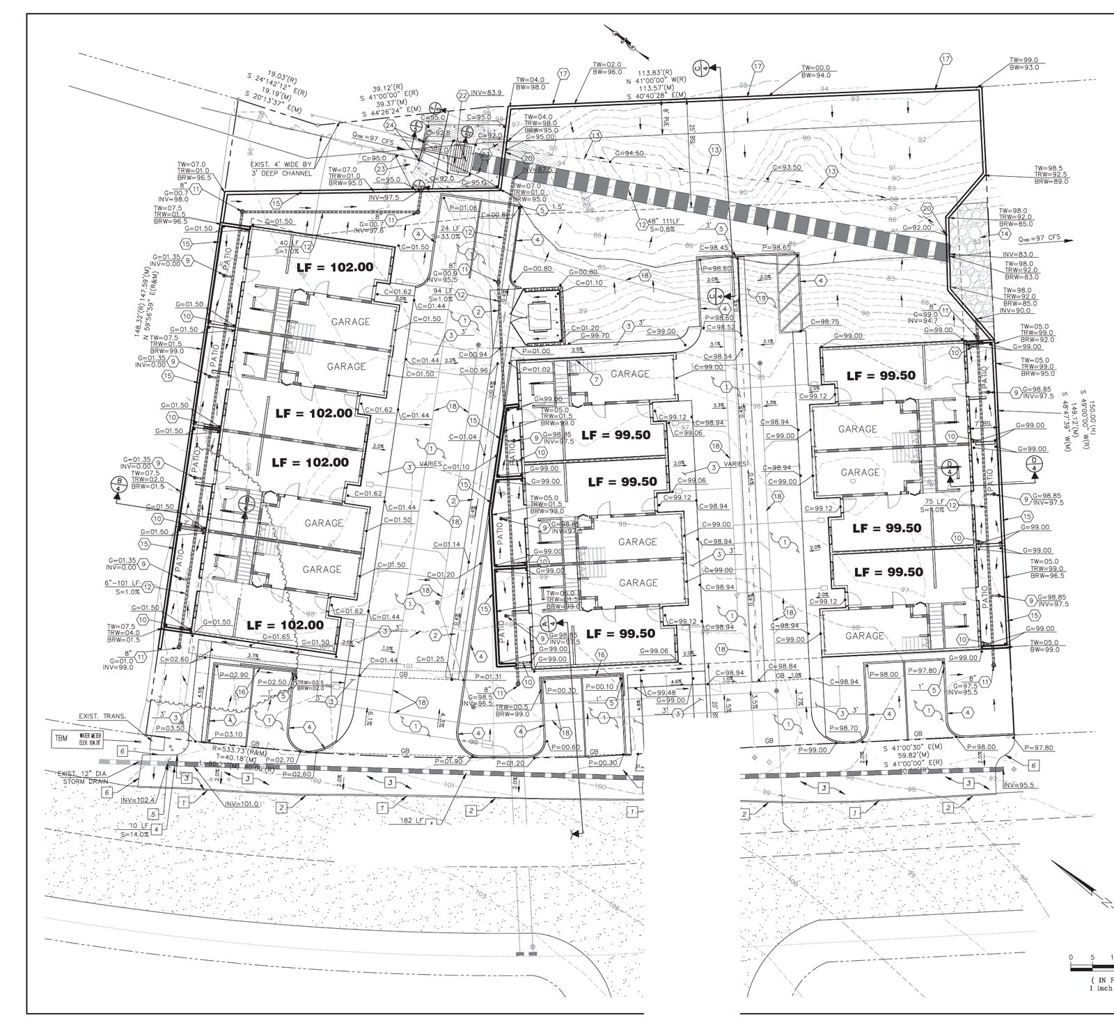 Grading and paving plan for a Mavro Properties townhome development in northern Arizona