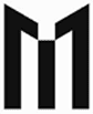 A black and white image of the letter m.